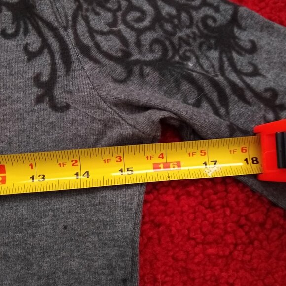 vintage y2k cozy soft grey floral boho print knit tunic dress NWOT - Picture 7 of 9